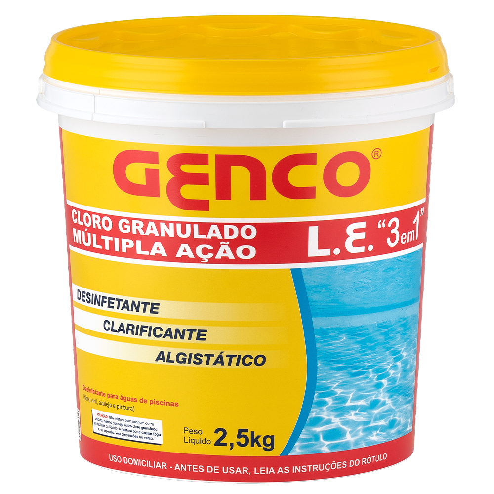 Cloro Granulado 3 em 1 Linha Especial 2,5KG Genco